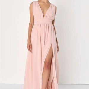 Brand new, never been worn. Lulus Heavenly Hues Maxi Dress. Color Blush. Size M.